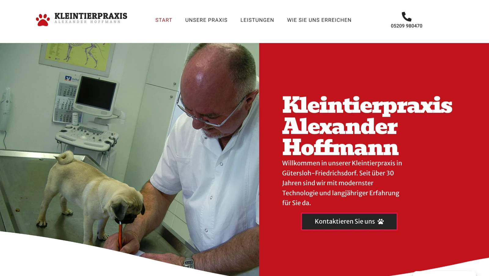 Website von Kleintierpraxis Hoffmann