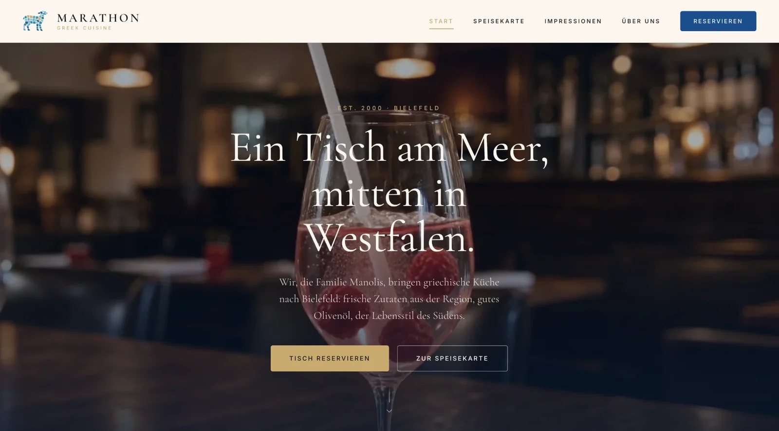 Website von Marathon Restaurant
