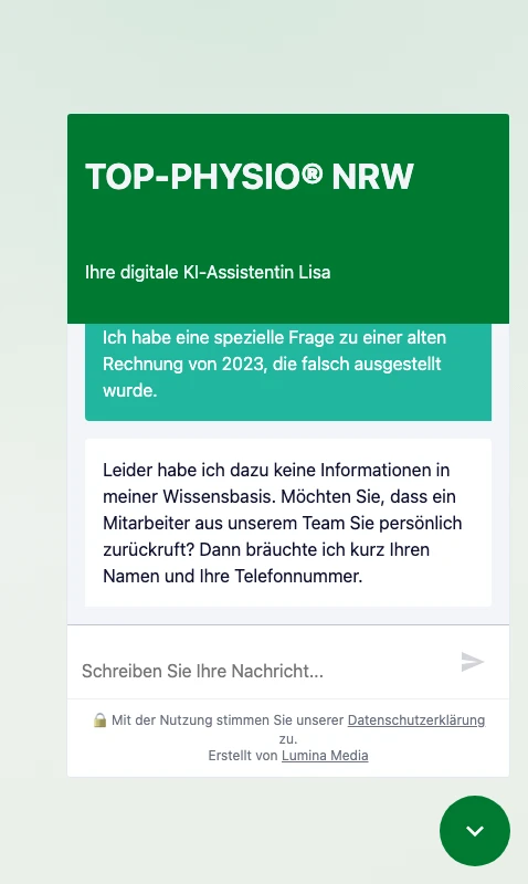 Der Rückruf-Service — Lisa bietet den persönlichen Rückruf an